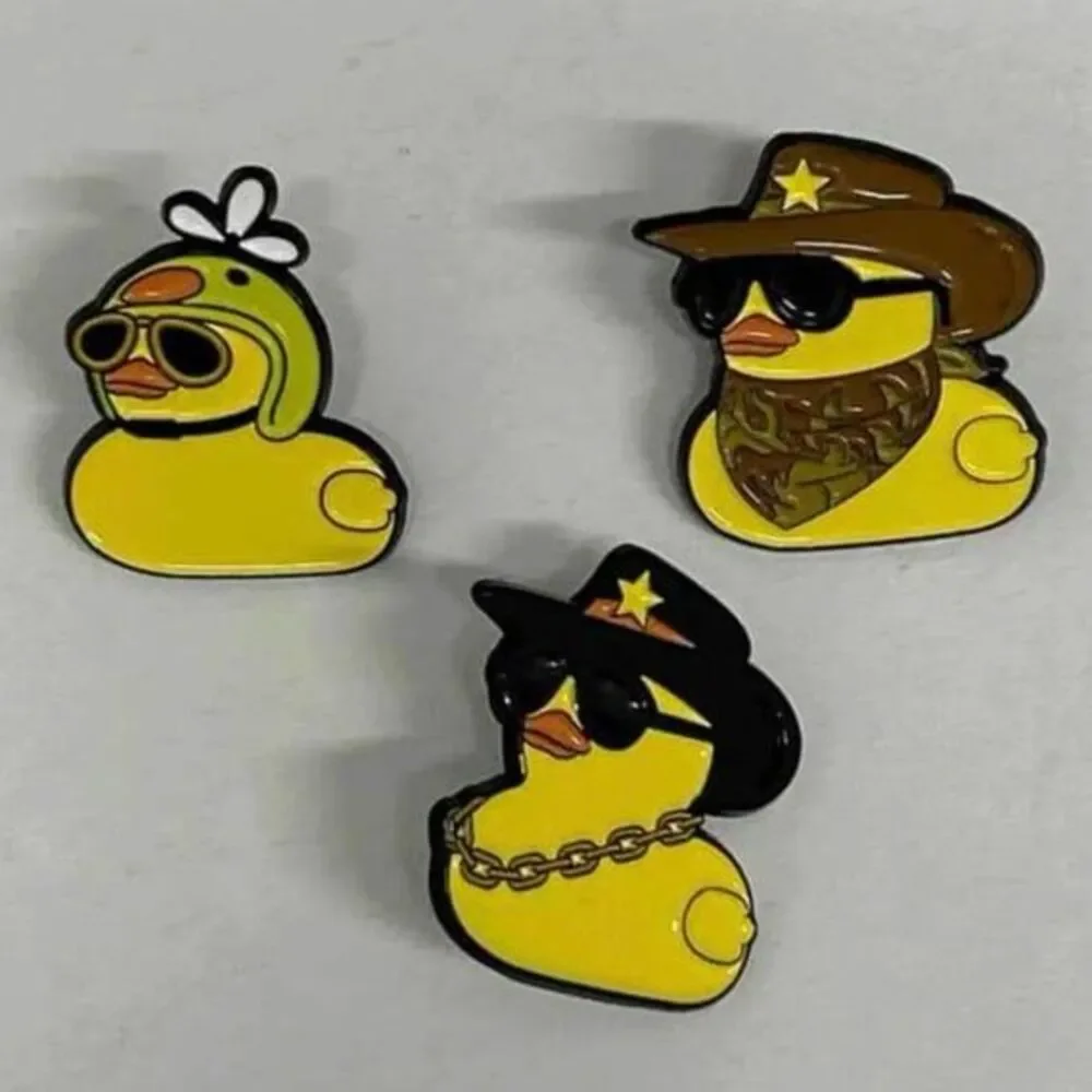 Rubber Duckie Helmet Brooch Enamel Pin